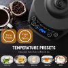 Electric Gooseneck Kettle Temperature Control & 5 Variable Presets;  Pour-Over Tea Kettle for Coffee Brewing;  Stainless Steel Inner;  1200W Rapid Hea