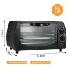 Simple Deluxe Countertop Toaster; Oven & Pizza Maker; Toaster Oven; Exquisite 4-Slice Capacity; 9 L; Black/ Matte Stainless