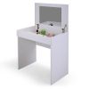 White Vanity Sets;  Makeup Vanity Table with Flip up Mirror Bedroom Dresser Table Jewelry Storage