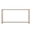 Barley Narrow Metal Console; Gold with White Glass