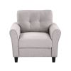 35" Modern Living Room Armchair Linen Upholstered Couch Furniture for Home or Office ; Light Grey; (1-Seat; Old Sku:WF288517AAR)