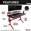 Techni Sport Red Stryker Gaming Desk; Red