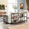 3-Tier Industrial Console Table; Taupe