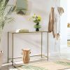 Console table; golden tempered glass sofa table; modern console living room table