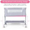 3 in 1 Bassinet; Crib Side Sleeper; Bassinet with Storage Basket; Easy to Assemble Newborn/Infant Bassinet; Adjustable Bedside Crib; Safety Portable C