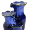 Upholstery Smooth Porcelain Glazed Jug Table Top Table Fountain - 11 Inch - Blue