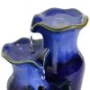 Upholstery Smooth Porcelain Glazed Jug Table Top Table Fountain - 11 Inch - Blue