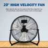 20 Inch 3-Speed High Velocity Heavy Duty Metal Industrial Floor Fans Quiet for Home; Commercial; Residential; and Greenhouse Use; Outdoor/Indoor; Blac