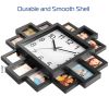 Photo Frame Clock Picture Collage 12-Picture Display Wall Clock Photowall Wall Hanging Home Decor