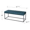 Ciarin Upholstered Hallway Bench - Blue