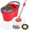 Spin Mop and Bucket with Wringer Set - for Home Kitchen Floor Cleaning - Wet/Dry Usage on Hardwood &amp; Tile - Upgraded Self-Balanced Easy Press Syst