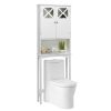 2-Door Over The Toilet Bathroom Storage Cabinet with Adjustable Shelf