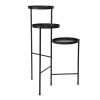 3 Tier Foldable Metal Plant Stand with Trays for Living Room, Bedroom, Balcony, Hallway, Black XH