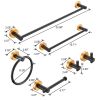 Bathroom Hardware Set; Thicken Space Aluminum 6 PCS Towel bar Set- Black Gold 24 Inches Wall Mounted