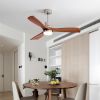 Ceiling Fan with Lights;  52" Ceiling Fan with Remote Control;  Noiseless Reversible DC Motor and 3 Wood Blades;  Timer;  6 Speed for Patio  Bedroom;