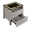 Multifunctional Storage Nightstand with 2 Drawers and an open shelf; Wireless Charging with adjustable LED; Brown