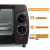 Simple Deluxe Countertop Toaster; Oven & Pizza Maker; Toaster Oven; Exquisite 4-Slice Capacity; 9 L; Black/ Matte Stainless