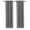 vidaXL Blackout Curtains with Rings 2 pcs Gray 37"x84" Velvet