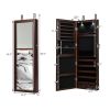 Wall Mounted Mirrored Jewelry Cabinet Organizer LED Light