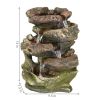 Indoor Calm 5 Step Rock Waterfall Waterfall Table Fountain with LED Lights - 14 Inch