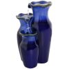 Upholstery Smooth Porcelain Glazed Jug Table Top Table Fountain - 11 Inch - Blue