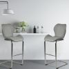 Bar chair modern design for dining and kitchen barstool with metal legs set of 4 (Grey)