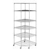 6 Tire Heavy Duty Wire Garage Storage Rack; Steel Corner Shelving with Wheels