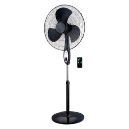 Optimus F-1672BK-F F-1672 3-Speed 50-Watt 16-In. Portable Oscillating Stand Fan with Remote (Black)