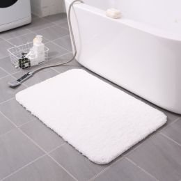 Thickened Plush Entrance Carpet Absorbent Non-slip Soft Kitchen Bathroom Bedroom Living Room Simple Floor Door Mat Home Decor (Color: White, size: 60x90CM(3cm thick))