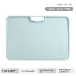 Xiangfei kitchen utensils; double-sided cutting board set; creative products; plastic chopping board; household plastic chopping board (shape: square, Specifications: Large size chopping board Nordic blue - without glue)