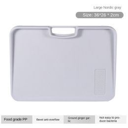 Xiangfei kitchen utensils; double-sided cutting board set; creative products; plastic chopping board; household plastic chopping board (shape: square, Specifications: Large size chopping board Nordic grey - without glue)