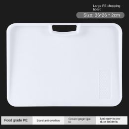 Xiangfei kitchen utensils; double-sided cutting board set; creative products; plastic chopping board; household plastic chopping board (shape: square, Specifications: White large chopping board bright white - no glue)