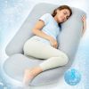 Pregnancy Pillows with Cooling Cover; U-Shaped Full Body Maternity Pillow for Side Sleepers 57 inch