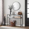 Console Table; Metal Frame Entryway Table for Living Room; Finsh Glass Color