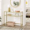 Console Table; Metal Frame Entryway Table for Living Room; Finsh Glass Color