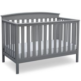 4 in 1 Convertible Crib (Color: gray, Material: metal, wood)