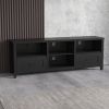 WESOME 70.08 Inch Length Black TV Stand for Living Room and Bedroom;  with 2 Drawers and 4 High-Capacity Storage Compartment.