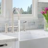 Double Handle Bridge Kitchen Faucet with Side Spray