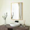 24"x36" Bathroom Wall Mirror with Rectangular Metal Frame; Black