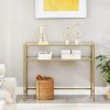 Console Table; Metal Frame Entryway Table for Living Room; Finsh Glass Color