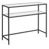 Console Table; Metal Frame Entryway Table for Living Room; Finsh Glass Color