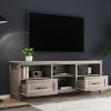 WESOME 70.08 Inch Length Black TV Stand for Living Room and Bedroom;  with 2 Drawers and 4 High-Capacity Storage Compartment.