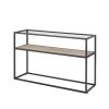 48.03" Glass Console Sofa Table;  Modern Open Hallway Table;  Narrow Entryway Table;  2 Shelves Couch Side Table with Adjustable Feet