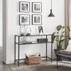 Console Table; Metal Frame Entryway Table for Living Room; Finsh Glass Color