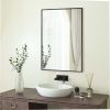 24"x36" Bathroom Wall Mirror with Rectangular Metal Frame; Black