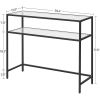 Console Table; Metal Frame Entryway Table for Living Room; Finsh Glass Color