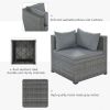 9-piece Outdoor Patio Large Wicker Sofa Set, Rattan Sofa set for Garden, Backyard,Porch and Poolside, Gray wicker