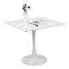 31.5"H White Tulip Table Mid-Century Dining Table with Round MDF Table Top;  Pedestal Dining Table;  End Table Leisure Coffee Table XH