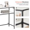 Console Table; Metal Frame Entryway Table for Living Room; Finsh Glass Color