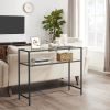 Console Table; Metal Frame Entryway Table for Living Room; Finsh Glass Color